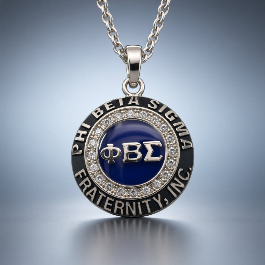 Phi Beta Sigma Pendant Necklace, Silver