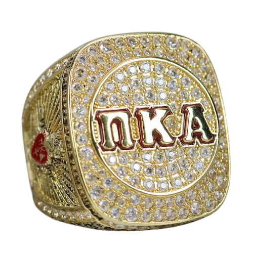 Pi Kappa Alpha PIKE Fraternity Ring (ΠΚΑ) - Shine Series, Yellow Gold Face - fratrings