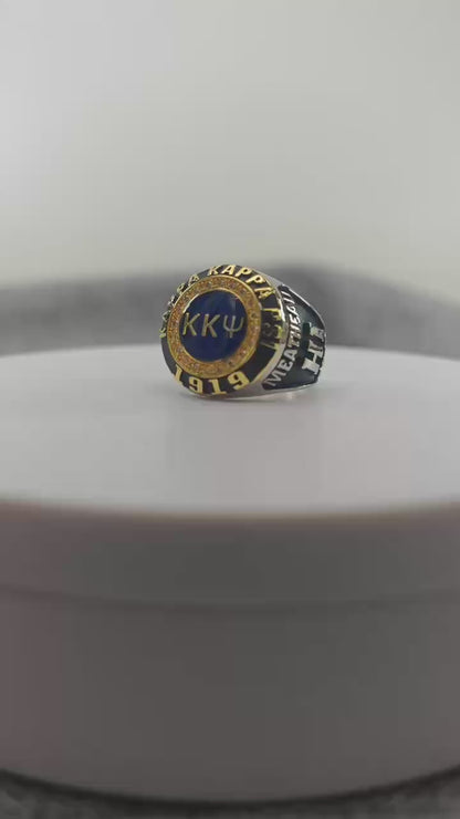 Kappa Kappa Psi Fraternity Ring (ΚKΨ) - Classic Man Series, Yellow Gold Face