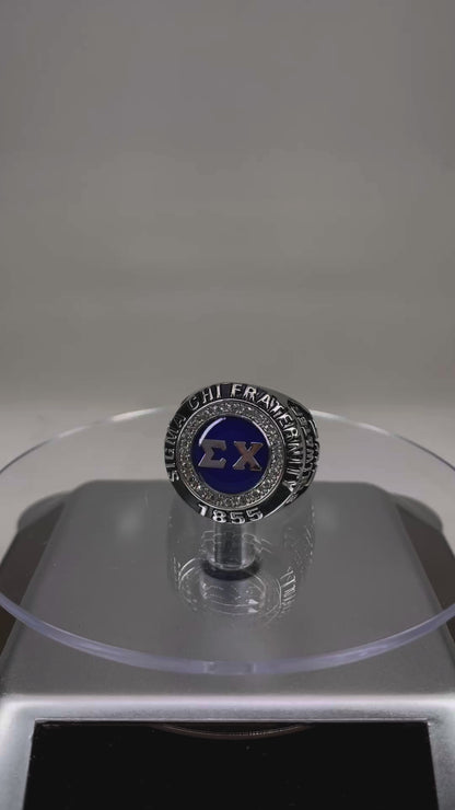 Sigma Chi Fraternity Ring (ΣΧ) - Classic Man Series, Silver