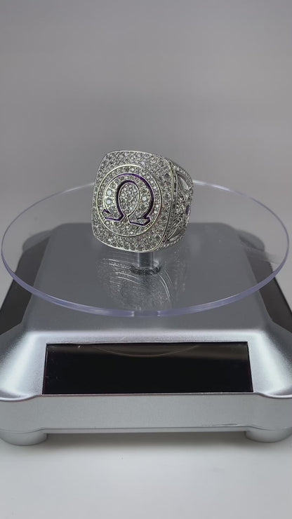 Official Omega Psi Phi Ring, Silver Series
