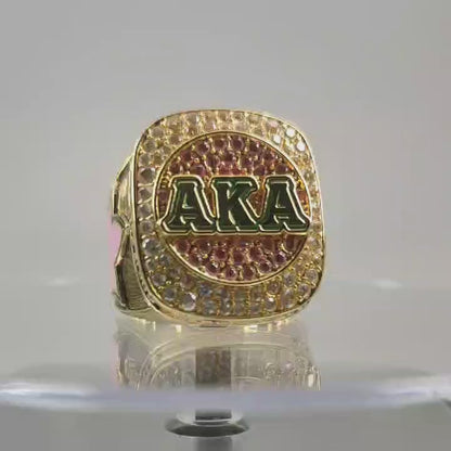 Alpha Kappa Alpha Sorority Ring (AKA) - SPECIAL EDITION Shine Series, Gold