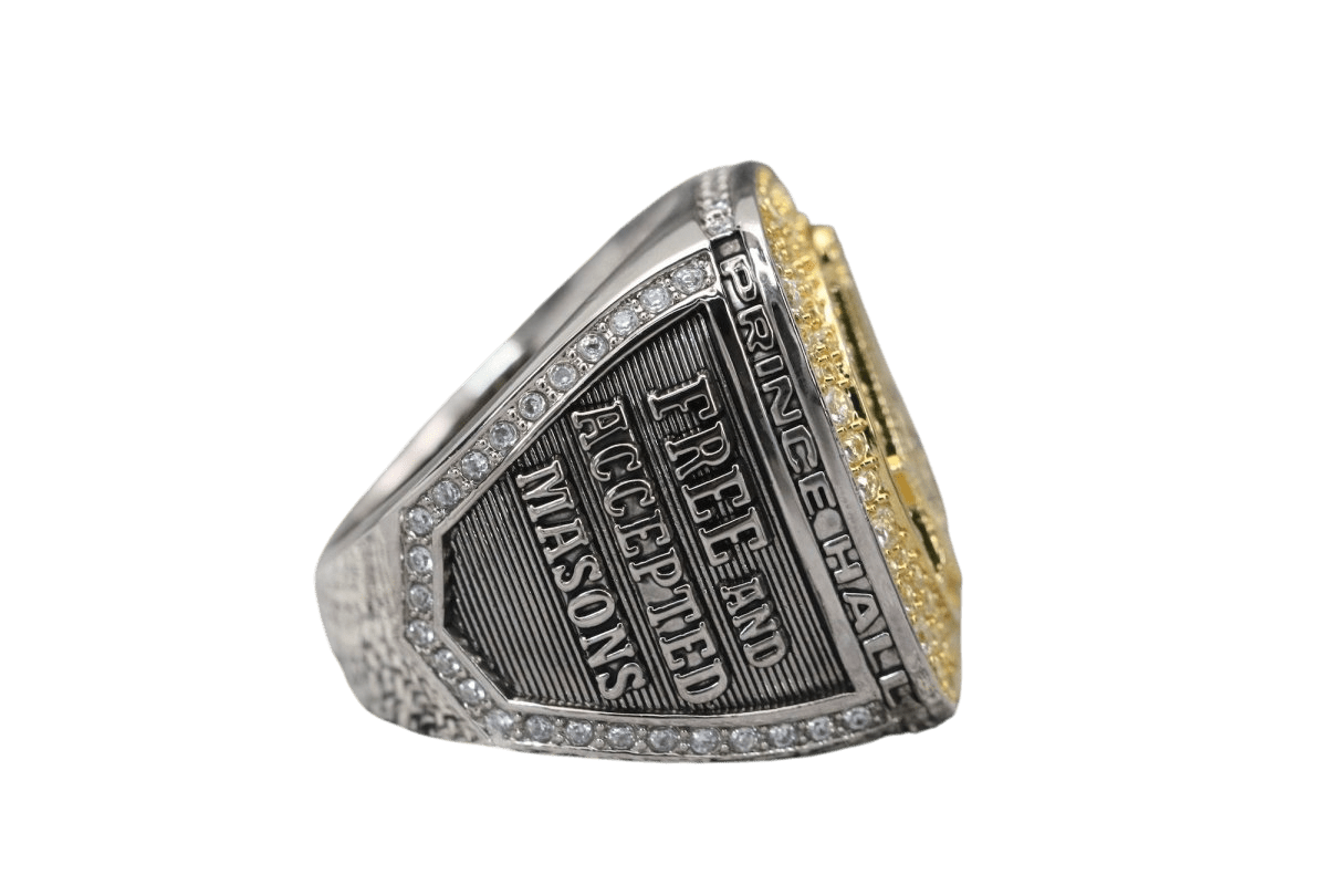 Prince Hall Freemasonry Fraternity Ring - Shine Series, Dual Finish - fratrings