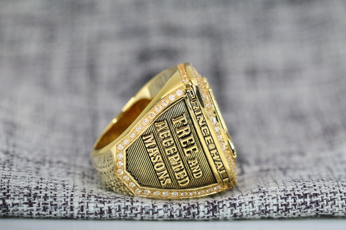 Prince Hall Freemasonry Fraternity Ring - Shine Series, Gold - fratrings