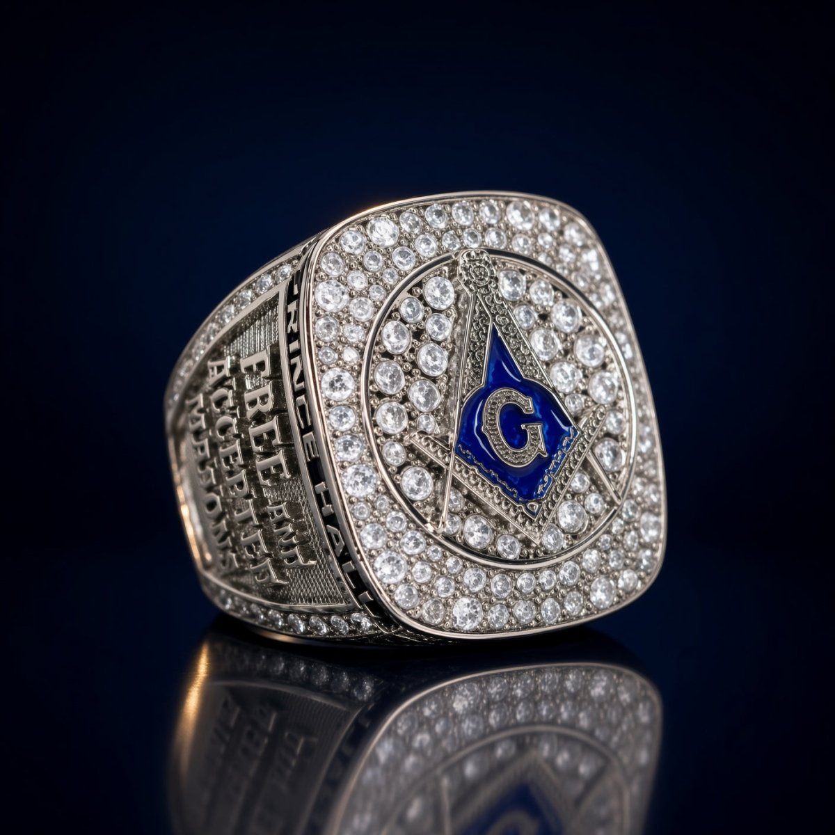 Prince Hall Freemasonry Official Series Ring, Silver - fratrings