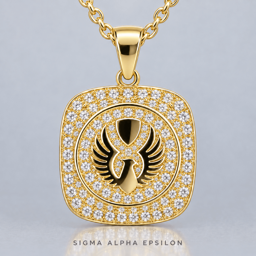 Sigma Alpha Epsilon Phoenix Official Series Pendant Necklace, Gold