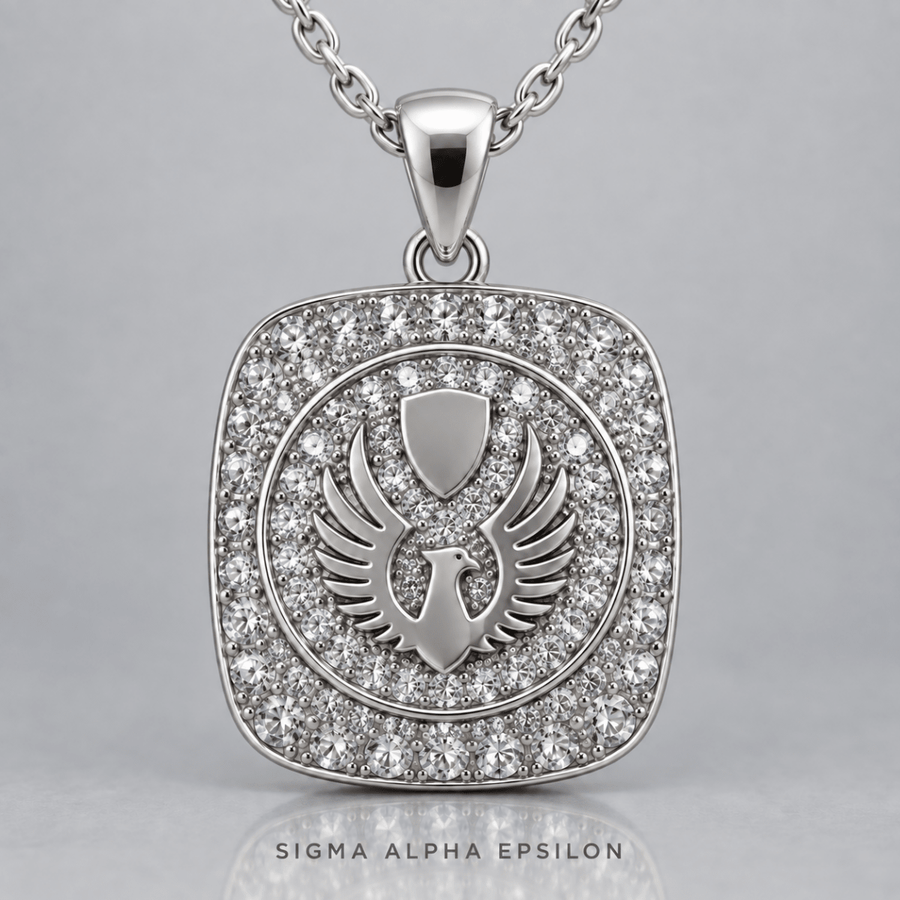 Sigma Alpha Epsilon Phoenix Official Series Pendant Necklace, Silver
