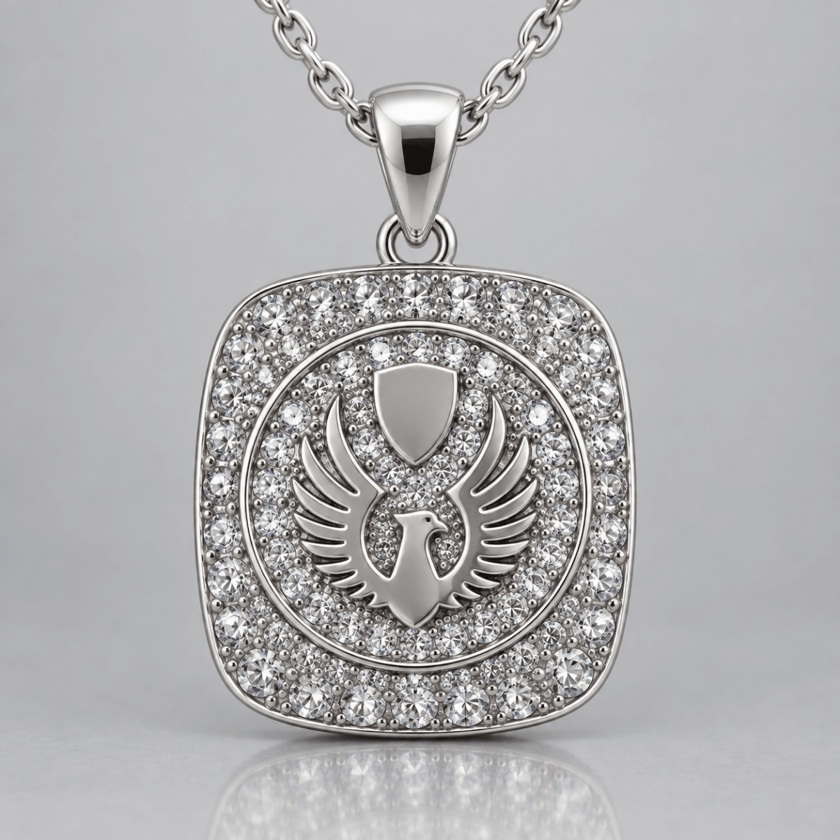 Sigma Alpha Epsilon Phoenix Official Series Pendant Necklace, Silver - fratrings