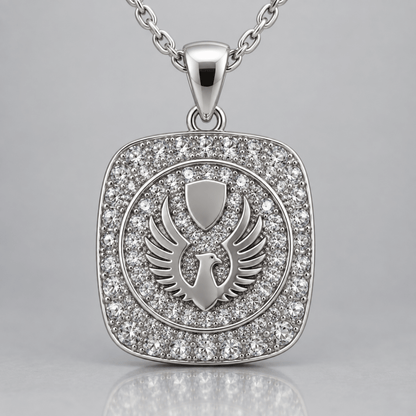 Sigma Alpha Epsilon Phoenix Official Series Pendant Necklace, Silver - fratrings