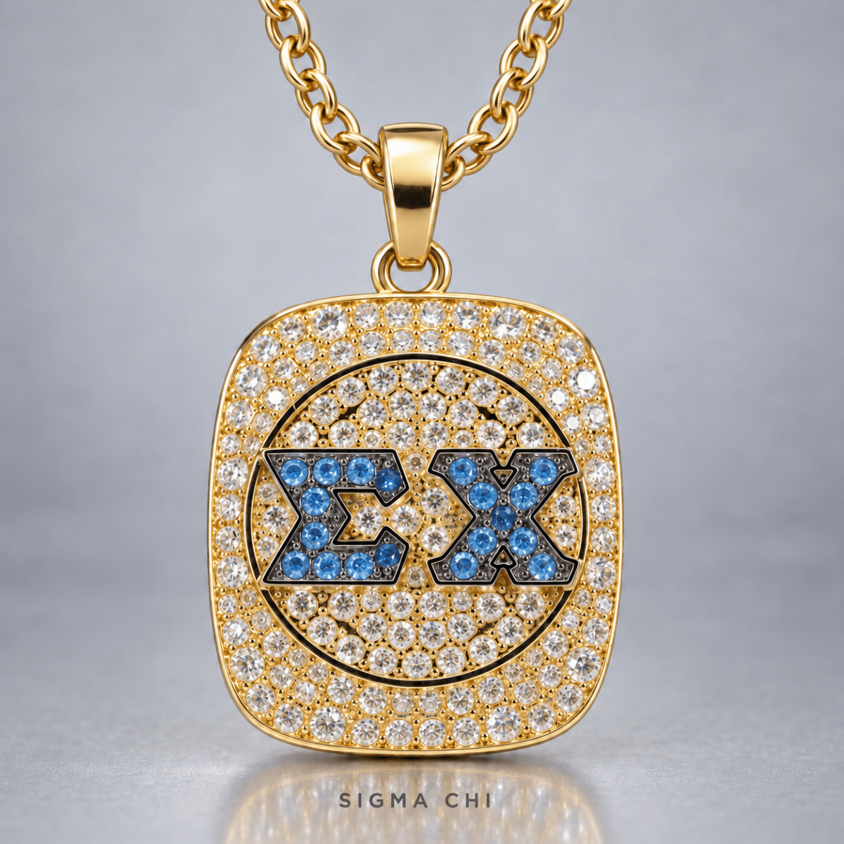 Sigma Chi Official Series Pendant Necklace, Gold - fratrings