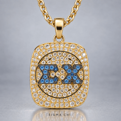 Sigma Chi Official Series Pendant Necklace, Gold - fratrings