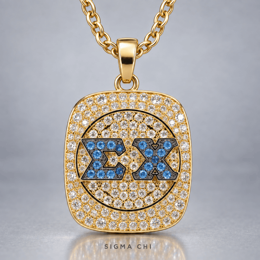 Sigma Chi Official Series Pendant Necklace, Gold - fratrings
