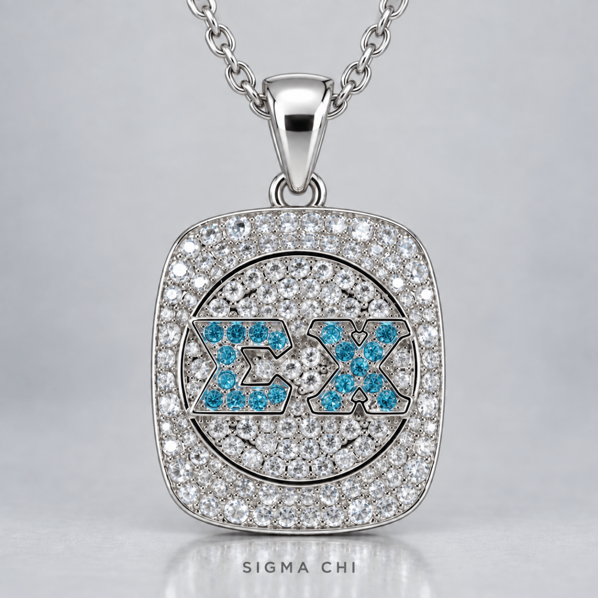 Sigma Chi Official Series Pendant Necklace, Silver - fratrings