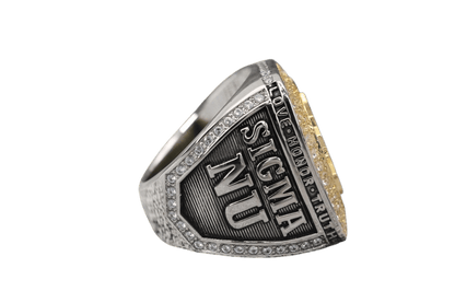 Sigma Nu Fraternity Ring (ΣΝ) - Shine Series, Dual Finish - fratrings