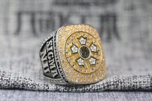 Sigma Nu Fraternity Ring (ΣΝ) - Shine Series, Yellow Gold Face - fratrings