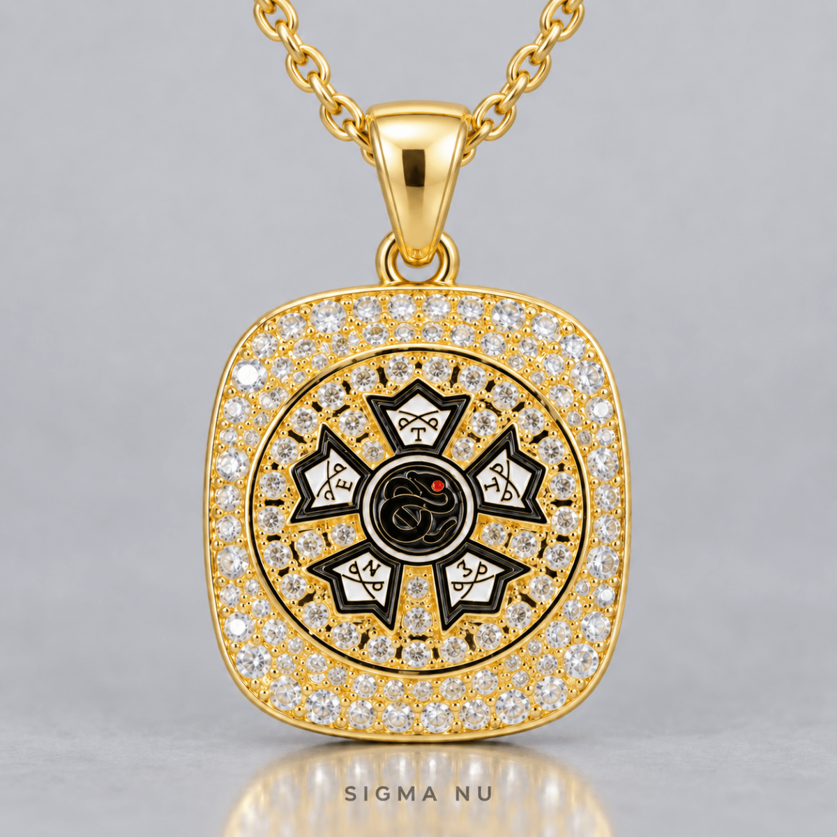 Sigma Nu Official Series Pendant Necklace, Gold - fratrings