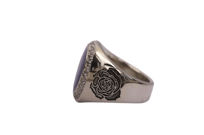 Tau Beta Sigma Sorority Ring (TBΣ) - Flower Series, Silver - fratrings
