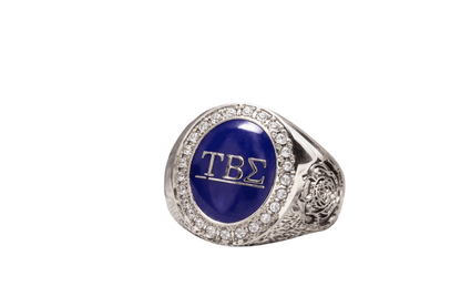 Tau Beta Sigma Sorority Ring (TBΣ) - Flower Series, Silver - fratrings