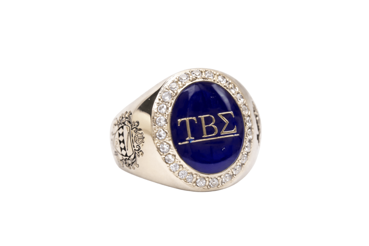 Tau Beta Sigma Sorority Ring (TBΣ) - Flower Series, Silver - fratrings