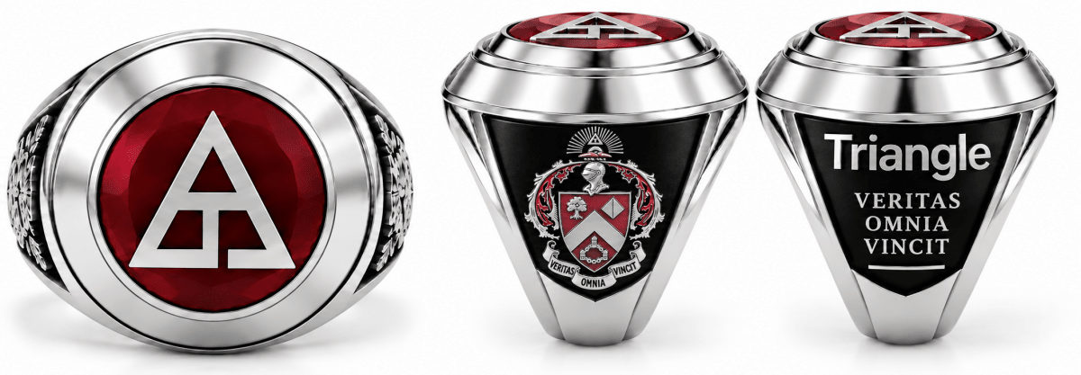 Triangle Fraternity Ring — Choose Your Finish - fratrings