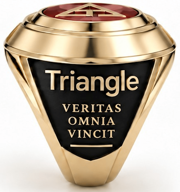 Triangle Fraternity Ring — Choose Your Finish - fratrings