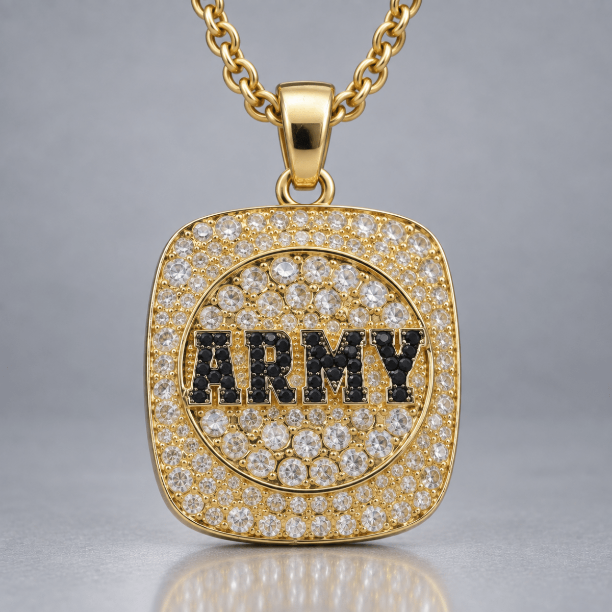 U.S. Army Official Series Pendant Necklace, Gold - fratrings
