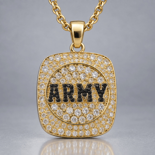 U.S. Army Official Series Pendant Necklace, Gold - fratrings