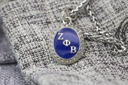 Zeta Phi Beta Alumni Pendant Necklace — rhodium finish