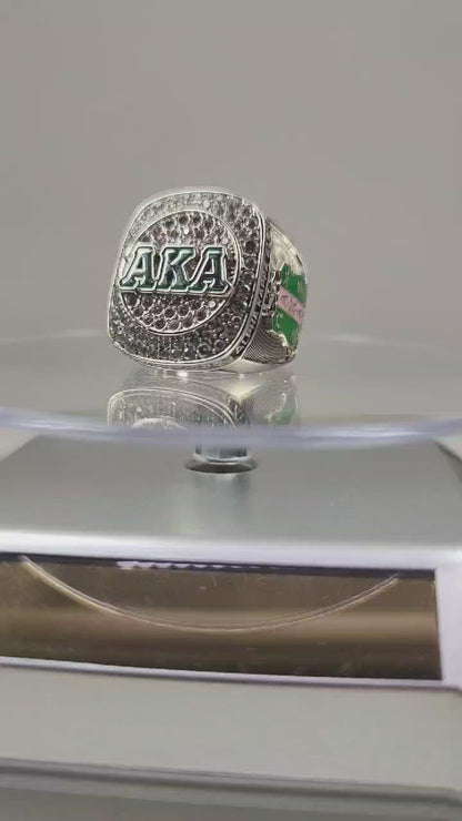 Alpha Kappa Alpha Sorority Ring (AKA) - Shine Series, Silver