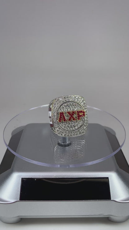 Alpha Chi Rho CROWS Fraternity Ring (ΑΧΡ) - Shine Series, Silver