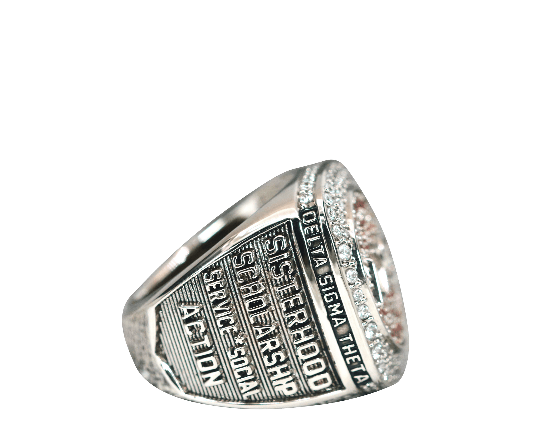 Delta Sigma Theta Sorority Ring (ΔΣΘ) - Shine Series - fratrings - NPHC Rings, HBCU Rings, Fraternity Rings, Frat Rings, Sorority Rings, Military Rings, Mason Rings, Free Mason Rings