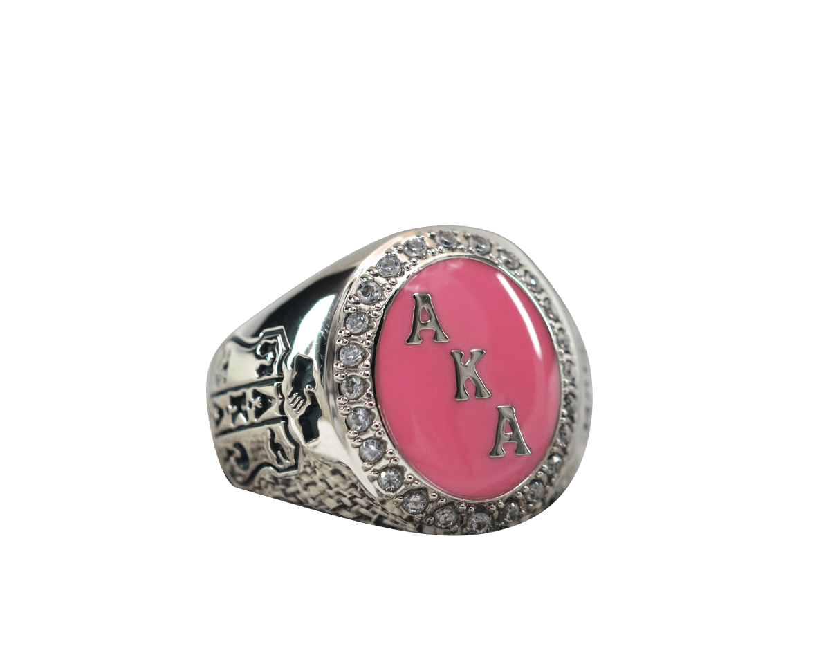Alpha Kappa Alpha Sorority Ring (AKA) - Flower Series, Silver - fratrings
