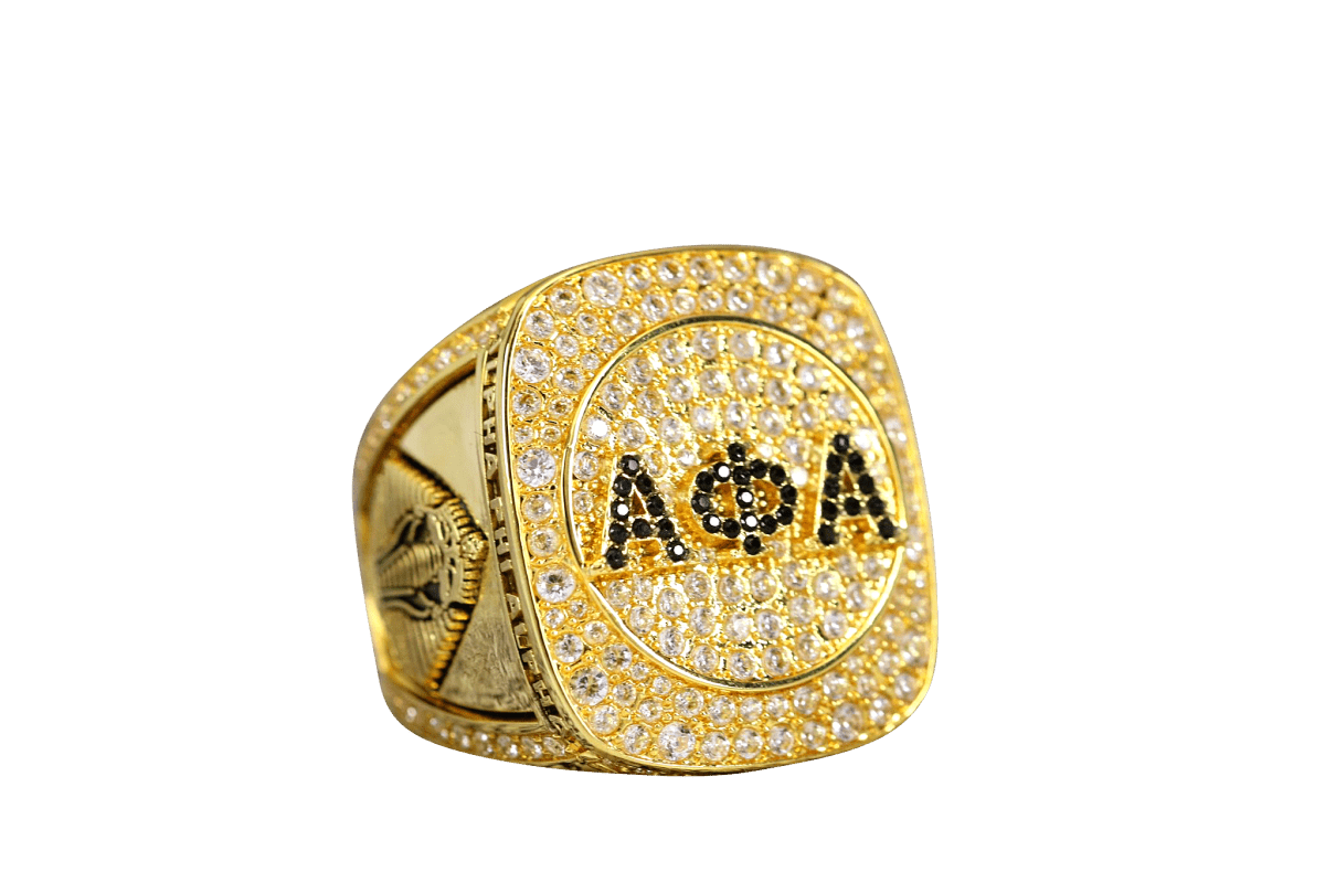 Alpha Phi Alpha Fraternity Ring Yellow Gold (ΑΦΑ) - Shine Series - fratrings