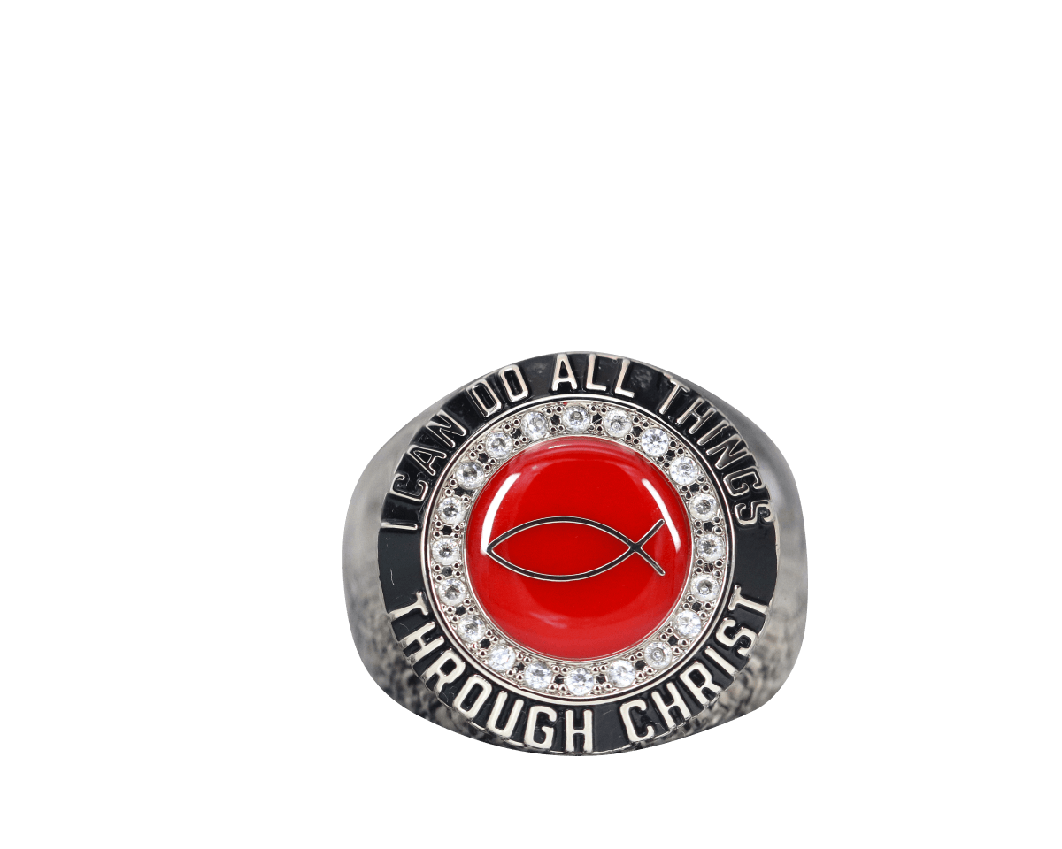 Christian Jesus Fish Blood Of Christ Ring - fratrings