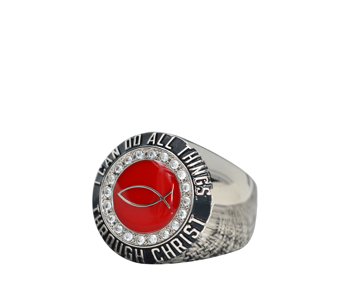 Christian Jesus Fish Blood Of Christ Ring - fratrings