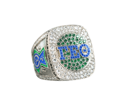 Gamma Epsilon Theta Fraternity Ring (ΓEΘ) - Shine Series, Silver - fratrings