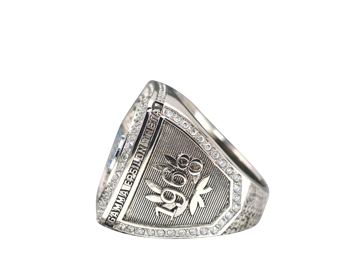 Gamma Epsilon Theta Fraternity Ring (ΓEΘ) - Shine Series, Silver - fratrings