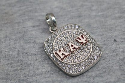 Kappa Alpha Psi Pendant Necklace (ΚΑΨ) - Shine Series, Silver - fratrings