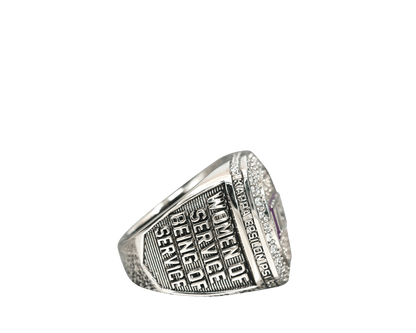 Kappa Epsilon Psi Military Sorority Ring (KEΨ) - Shine Series, Silver - fratrings