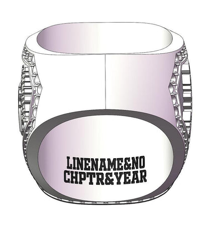Kappa Lambda Chi Fraternity Ring (KLX) - Shine Series, Dark - fratrings