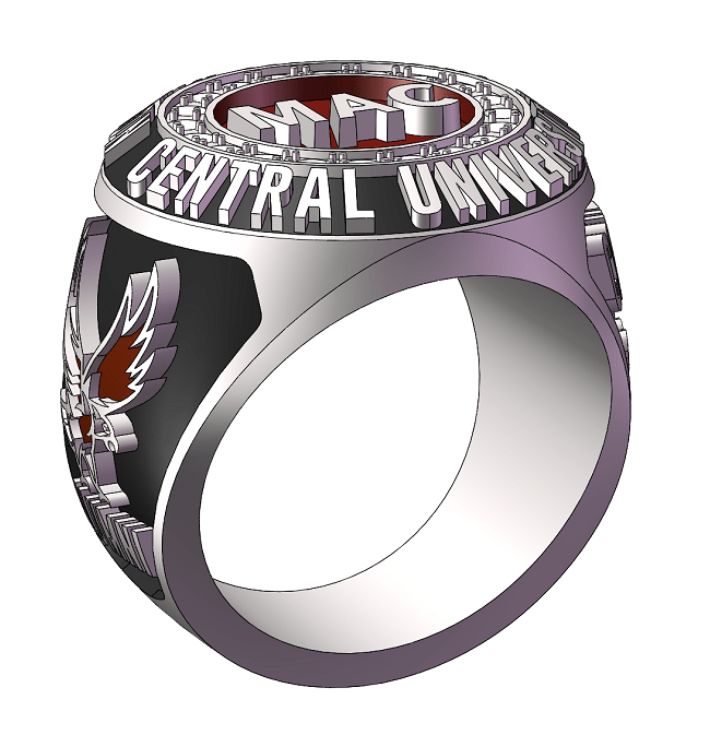 Men's Achievement Center (MAC) Continental Scholar Alumni Ring - Classic Man Series, Silver - fratrings