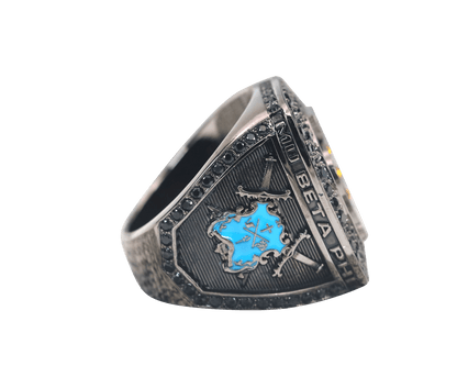 Mu Beta Phi Fraternity Ring (ΜΒΦ) - Shine Series, Dark - fratrings