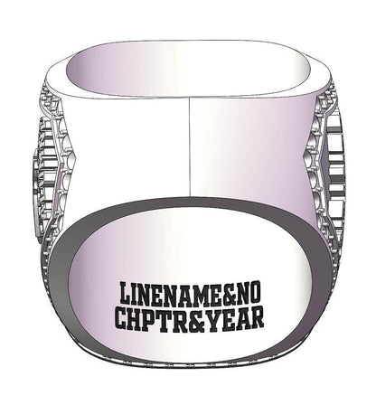 Mu Sigma Upsilon Sorority Ring (ΜΣΥ) - Flower Series, Silver - fratrings