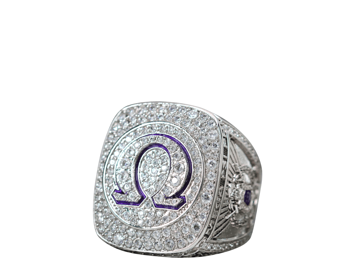 Omega Psi Phi Fraternity Ring (ΩΨΦ) - Shine Series Special "MAJESTIC PSI PSI" Version - fratrings