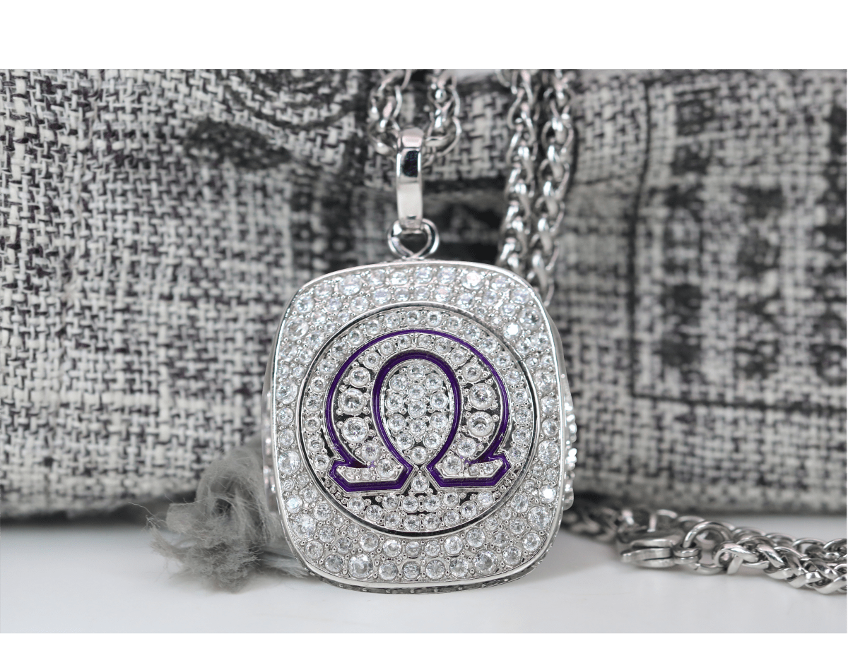 Omega Psi Phi Pendant Necklace (ΩΨΦ) - Shine Series, Silver – fratrings