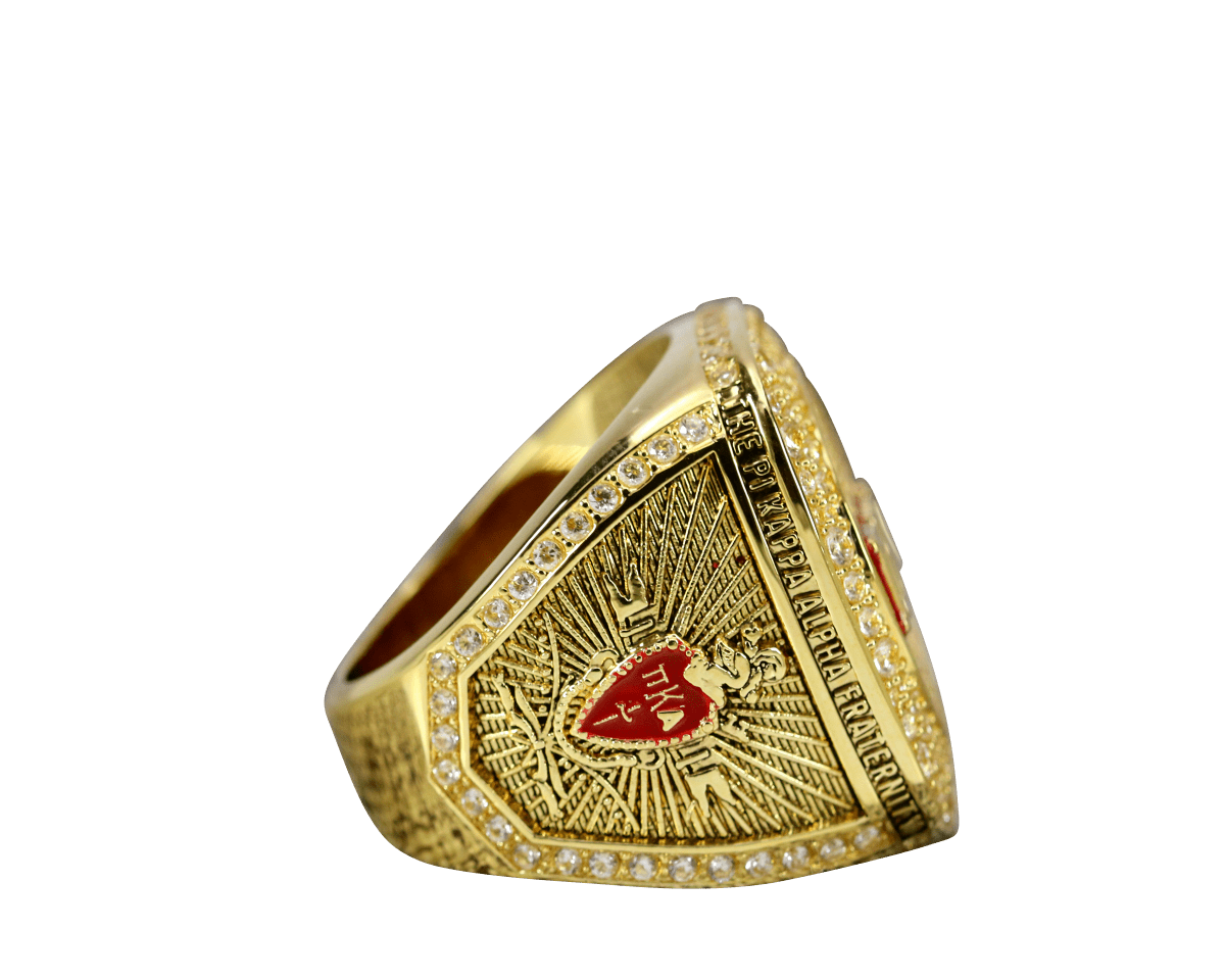 Pi Kappa Alpha PIKE Fraternity Ring Yellow Gold (ΠΚΑ) - Shine Series - fratrings