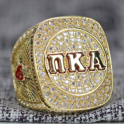 Pi Kappa Alpha PIKE Fraternity Ring Yellow Gold (ΠΚΑ) - Shine Series - fratrings