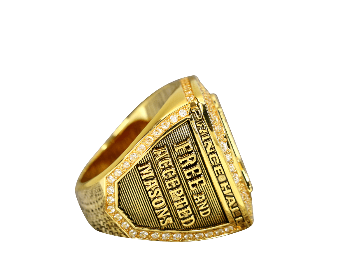 Prince Hall Freemasonry Fraternity Yellow Gold Ring - Shine Series - fratrings
