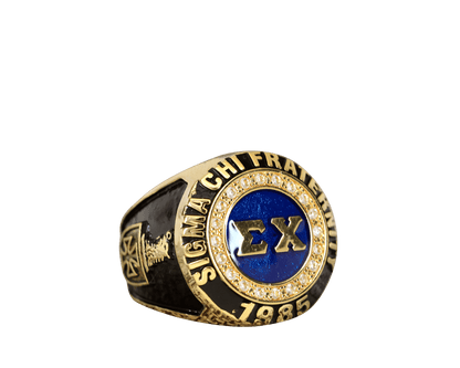 Sigma Chi Fraternity Ring (ΣΧ) - Classic Man Series, Yellow Gold Face - fratrings