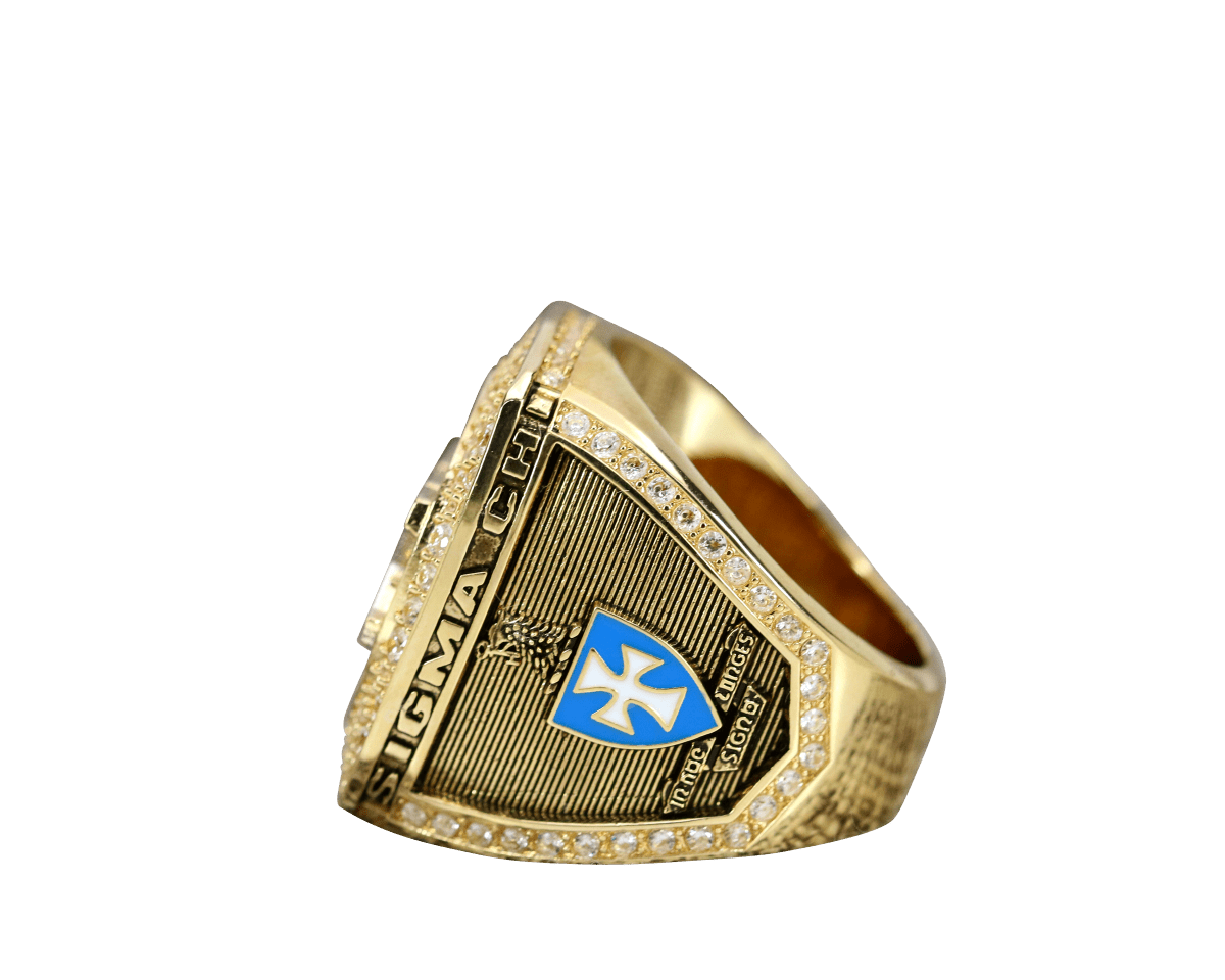 Sigma Chi Fraternity Ring Yellow Gold (ΣΧ) - Shine Series - fratrings
